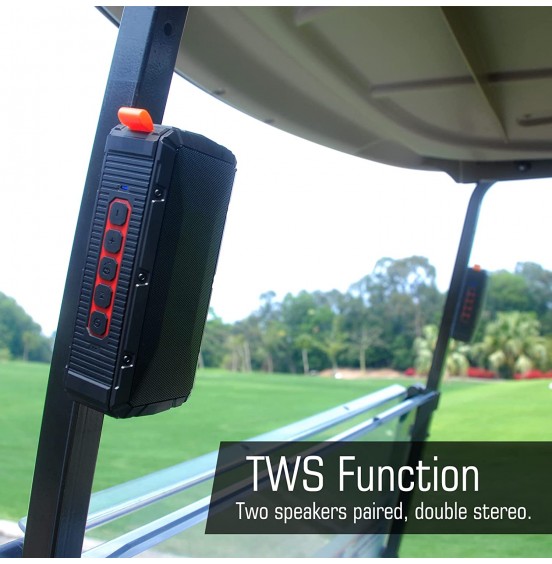 Pro Portable Magnetic Bluetooth Golf Speaker Wireless Waterproof IPX6/Shockproof - 3rd Generation Magnetic Golf Speakers for Golf Cart 20-Hour Playtime Golf Gifts (TWS &amp; SD Card Function)