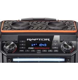 ION Audio Raptor | Ultra-Portable 100-Watt Wireless Water-Resistant Speaker with 75-Hour Rechargeable Battery, Bluetooth Streaming, AM/FM Radio and Multi-Color Light Bar